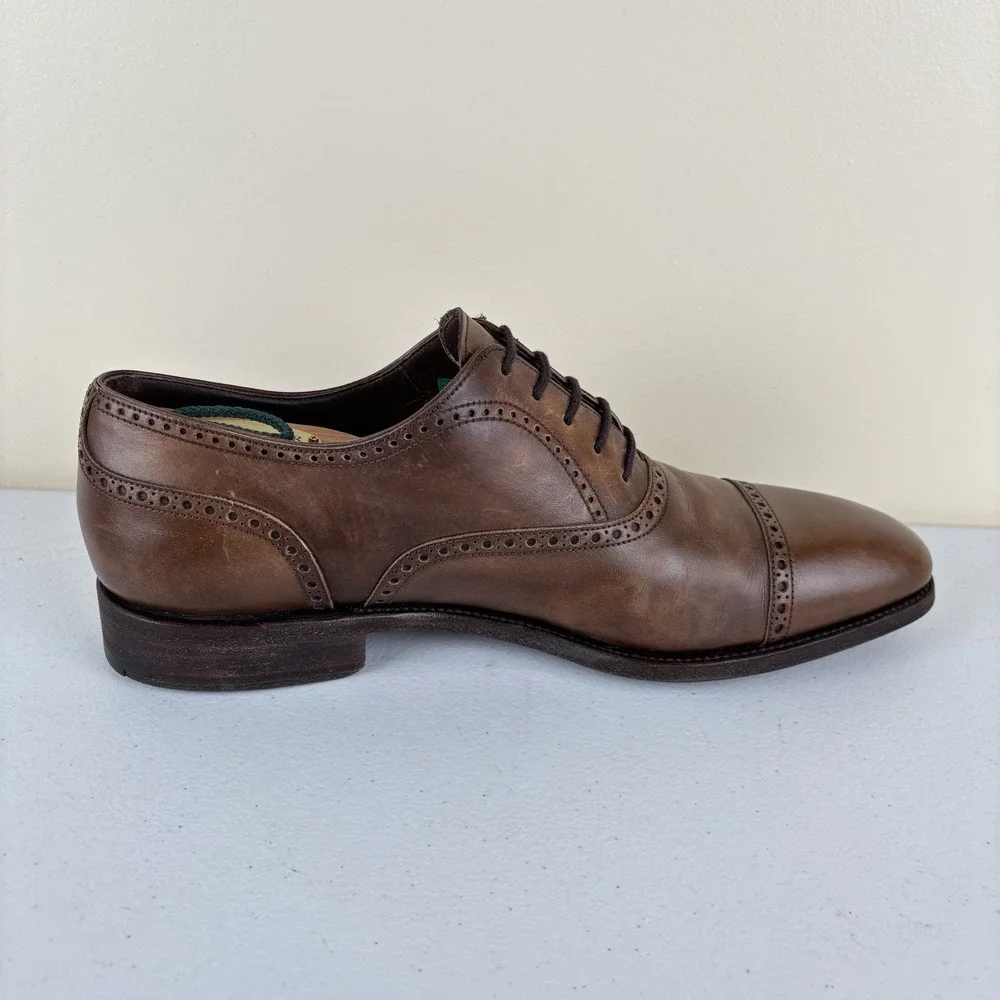 Carmina Dress Shoes Mens UK8.5/US‎ 9.5 EE Wide Brown Cap Toe Oxford Brogue